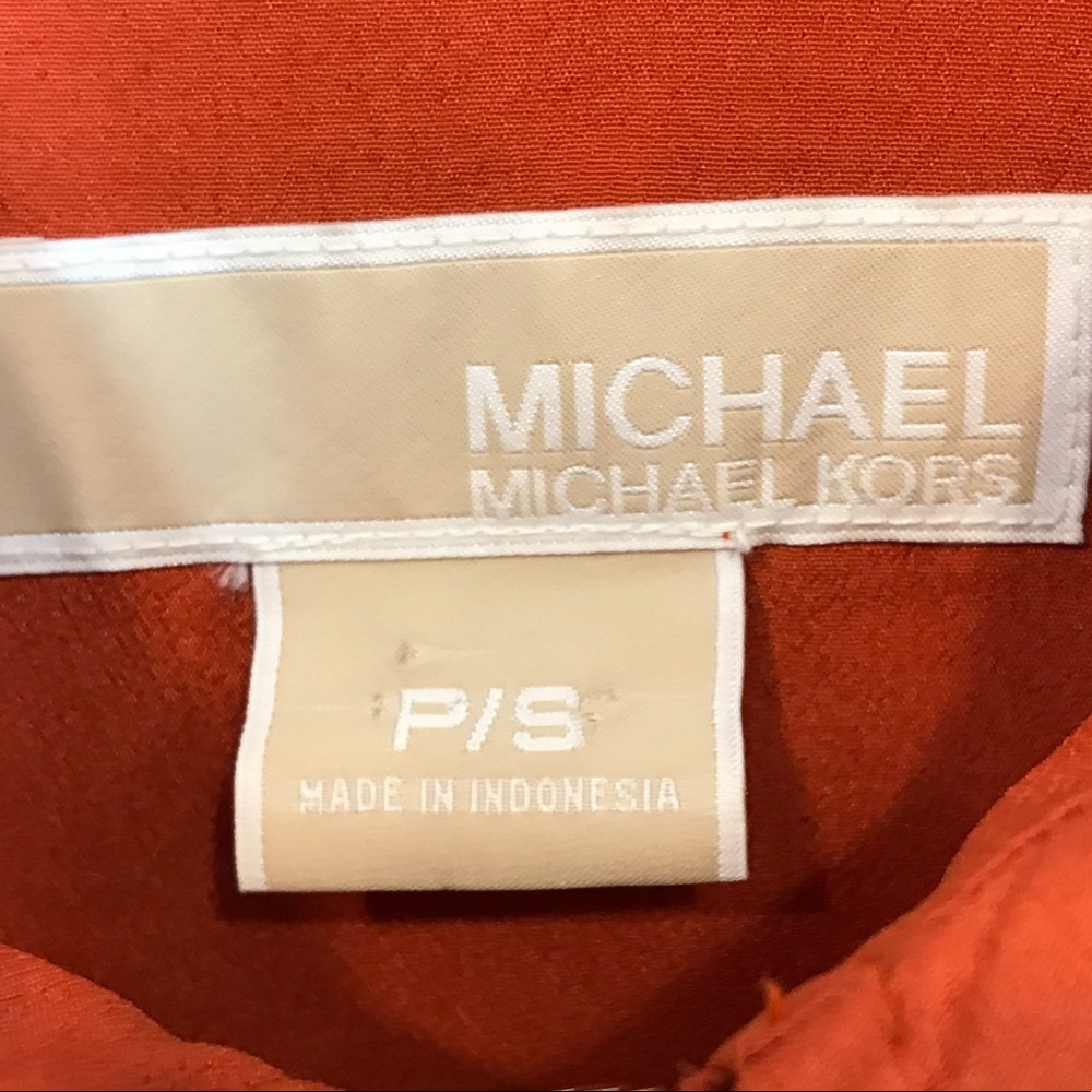 MICHAEL Michael Kors Orange Zip Up Utility Shirt - Picture 3 of 7